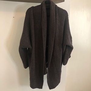 Aerie Grey/Black Cozy Cardigan